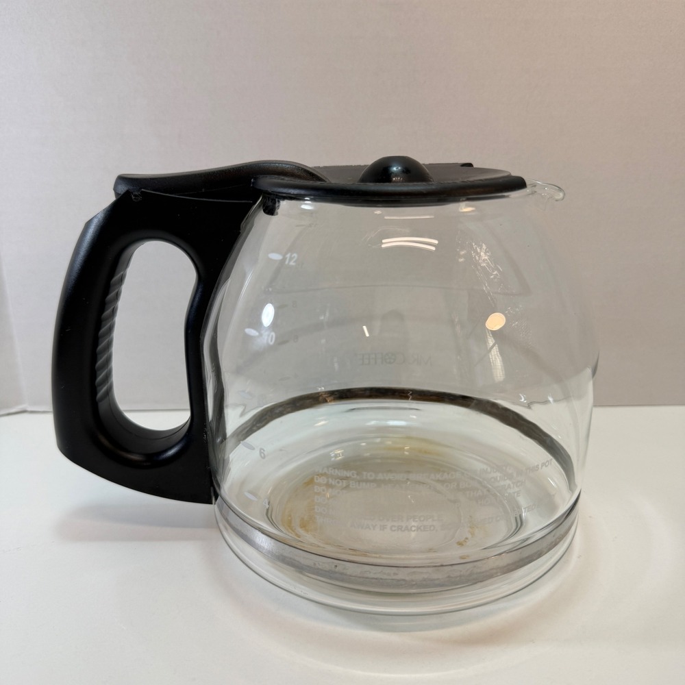 Mr Coffee Replacement Carafe 12 Cup Clear Black Glass Coffee Pot PL12 OEM Part - Picture 3 of 9